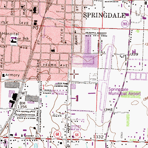 Topographic Map of Jones Elementary School, AR