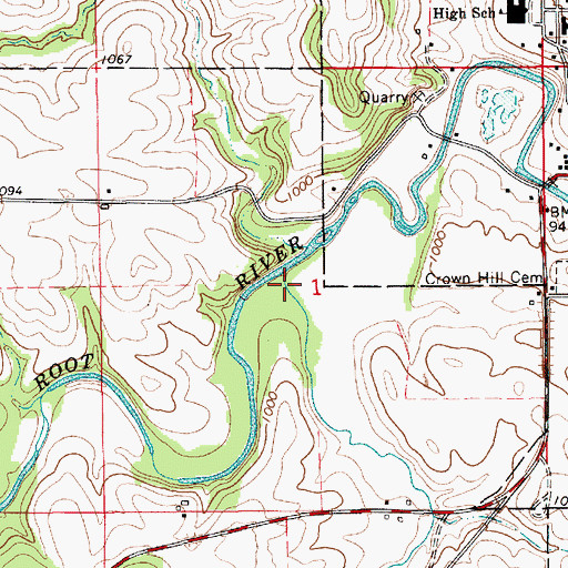 Topographic Map of Willow Creek, MN