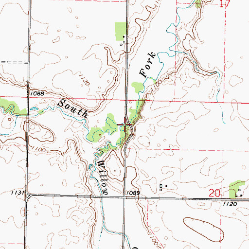 Topographic Map of Willow Creek, MN