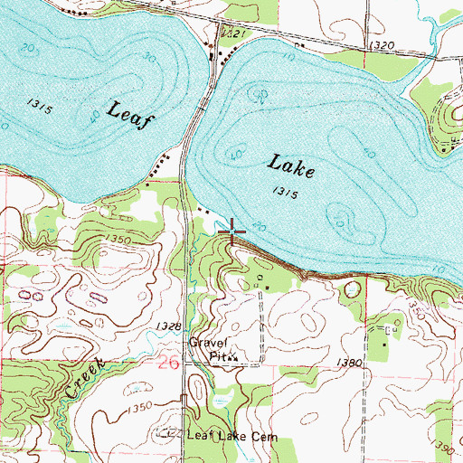 Topographic Map of Willow Creek, MN