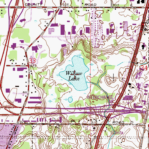 Topographic Map of Willow Lake, MN