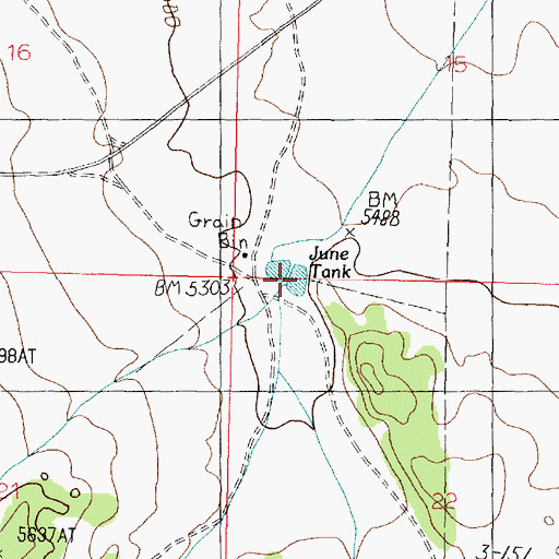 Topographic Map of June Tank, AZ