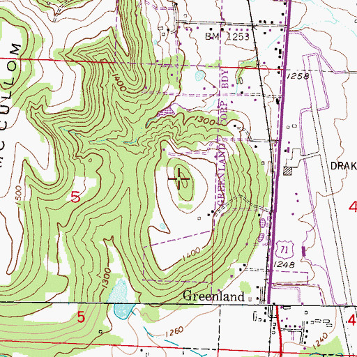 Topographic Map of Raid Mountain, AR