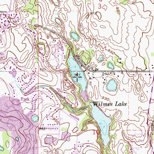 Topographic Map of Wilmes Lake, MN