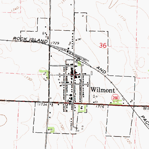 Topographic Map of Wilmont, MN
