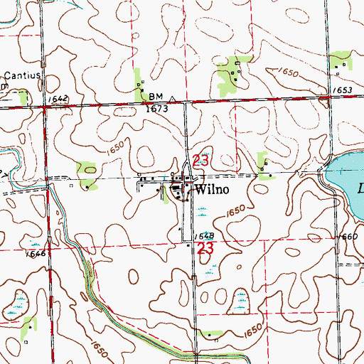 Topographic Map of Wilno, MN