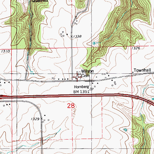 Topographic Map of Wilson Cemetery, MN