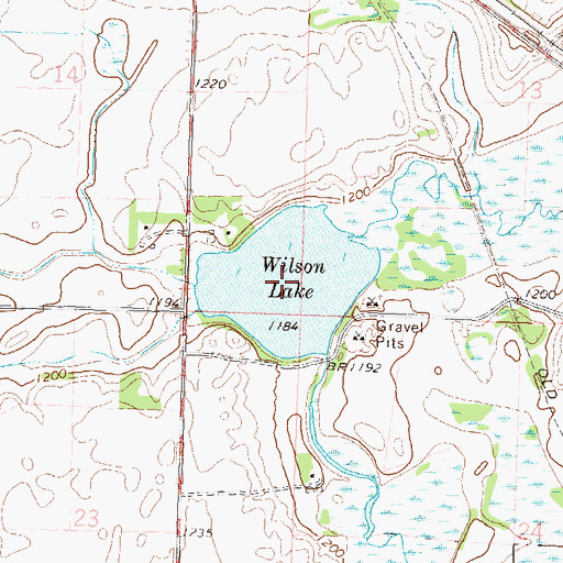 Topographic Map of Wilson Lake, MN