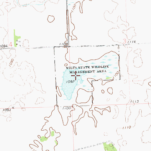 Topographic Map of Wilts State Wildlife Management Area, MN