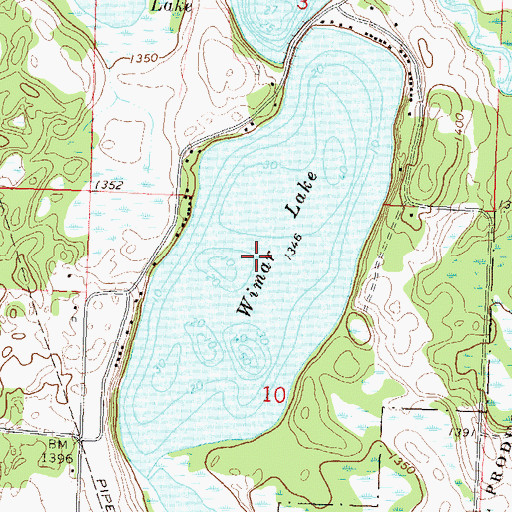 Topographic Map of Wimar Lake, MN