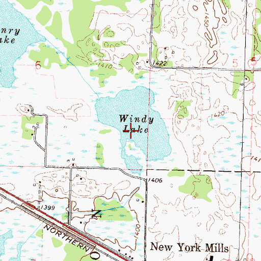 Topographic Map of Windy Lake, MN