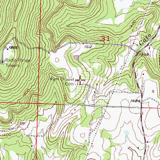 Topographic Map of Rieffs Chapel (historical), AR