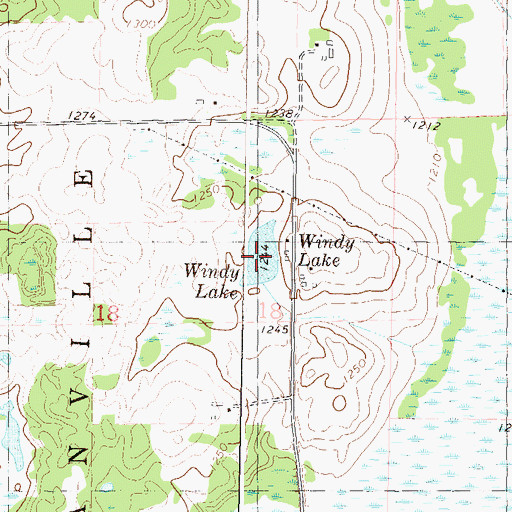 Topographic Map of Windy Lake, MN