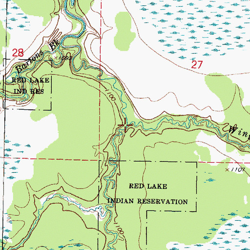 Topographic Map of Wing River, MN