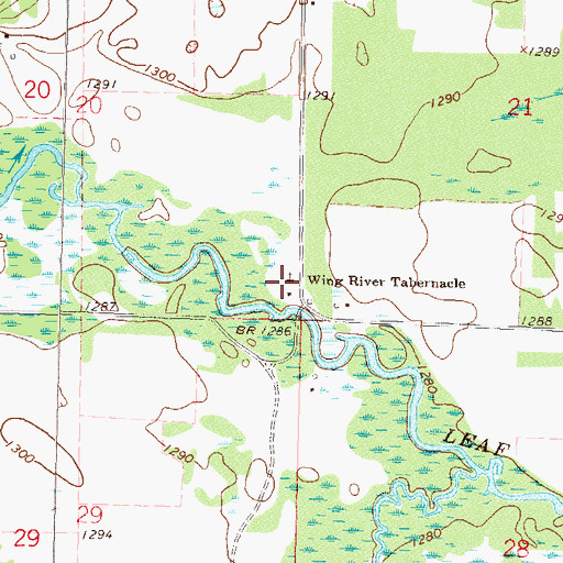 Topographic Map of Wing River Tabernacle, MN