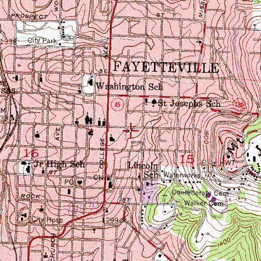 Topographic Map of Robert Fulbright Public Library, AR