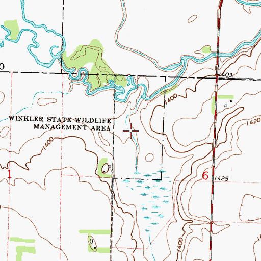 Topographic Map of Winkler State Wildlife Management Area, MN