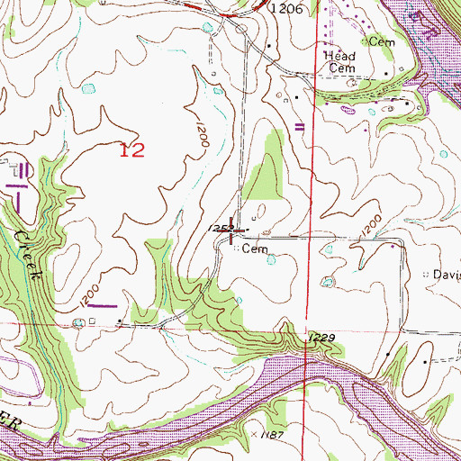Topographic Map of Rochelle Riviera, AR