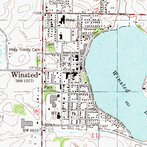Topographic Map of Winsted, MN