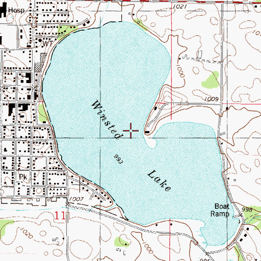 Topographic Map of Winsted Lake, MN