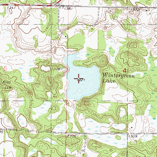 Topographic Map of Wintergreen Lake, MN