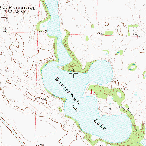 Topographic Map of Wintermute Lake, MN