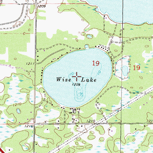 Topographic Map of Wise Lake, MN