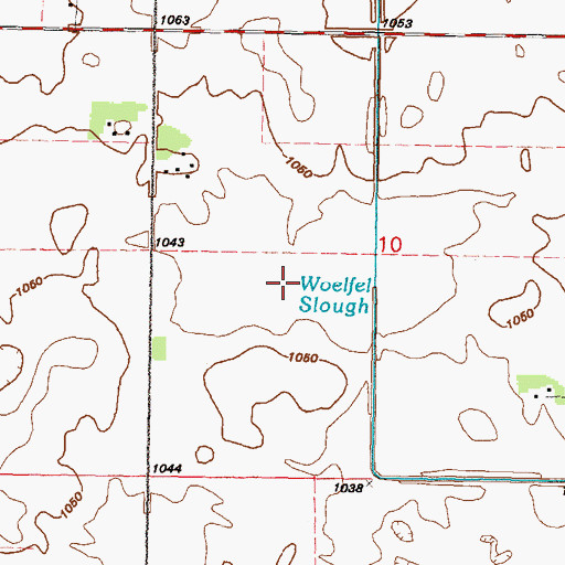 Topographic Map of Woelfel Slough, MN