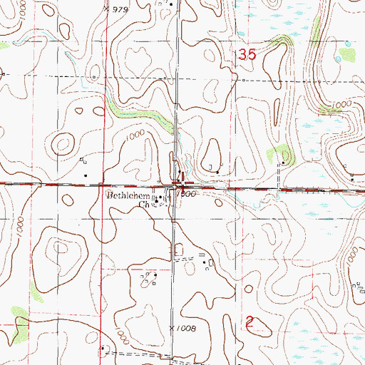 Topographic Map of Wolfe School, MN