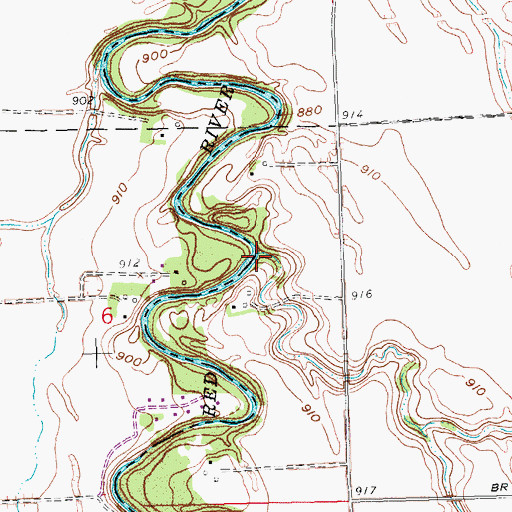 Topographic Map of Wolverton Creek, MN