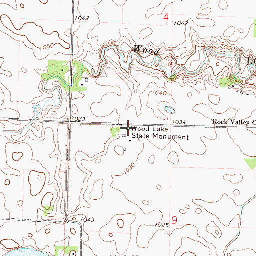 Topographic Map of Wood Lake State Monument, MN