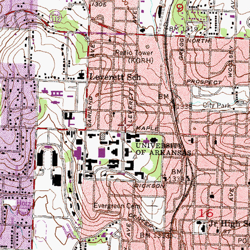 Topographic Map of Saint Martins Episcopal University Center, AR