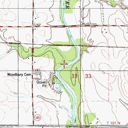 Topographic Map of Woodbury Creek, MN