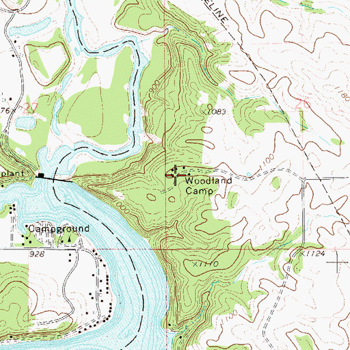 Topographic Map of Woodland Camp, MN