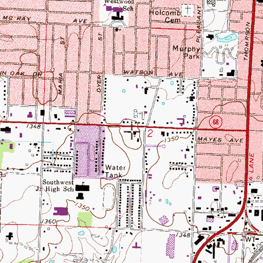 Topographic Map of Saint Raphaels Catholic Church, AR