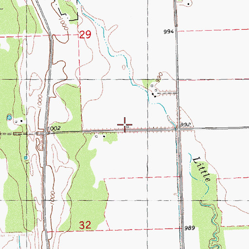 Topographic Map of Woodland School, MN