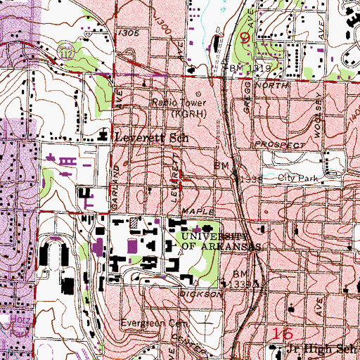 Topographic Map of Saint Thomas Aquinas Catholic Church, AR