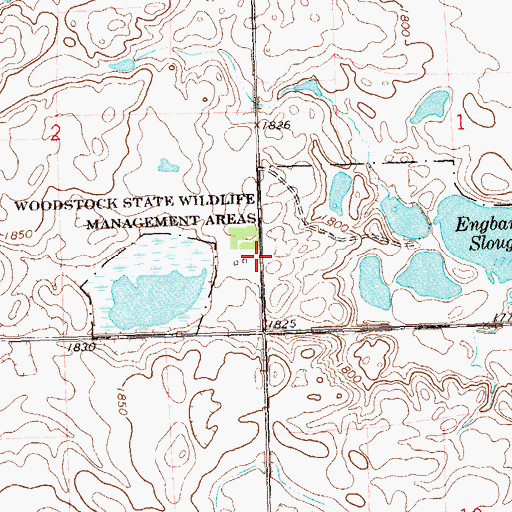 Topographic Map of Woodstock State Wildlife Management Area, MN