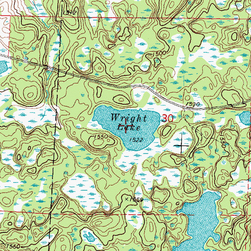 Topographic Map of Wright Lake, MN