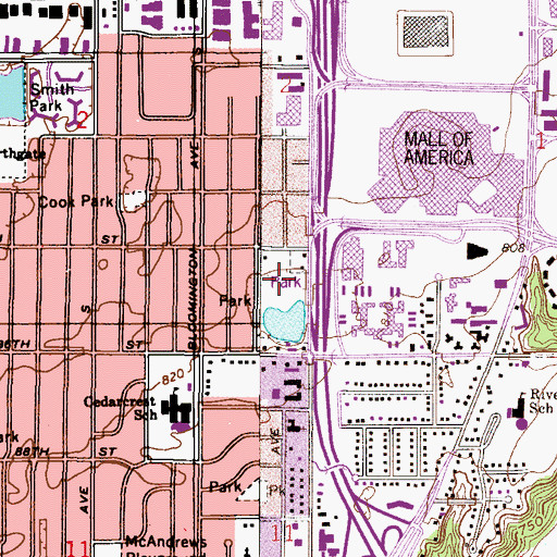 Topographic Map of Wrights Lake Park, MN