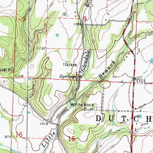 Topographic Map of Salem Springs, AR