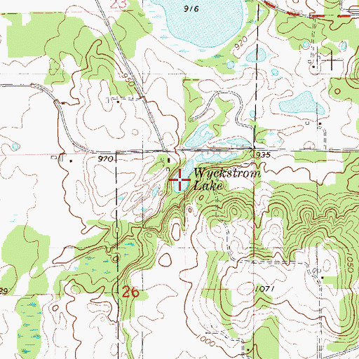 Topographic Map of Wyckstrom Lake, MN