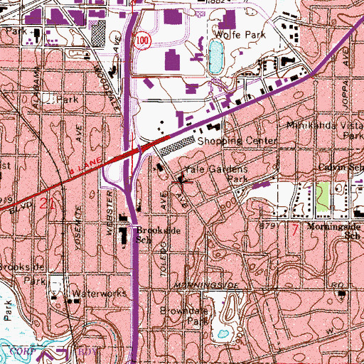 Topographic Map of Yale Gardens Park, MN