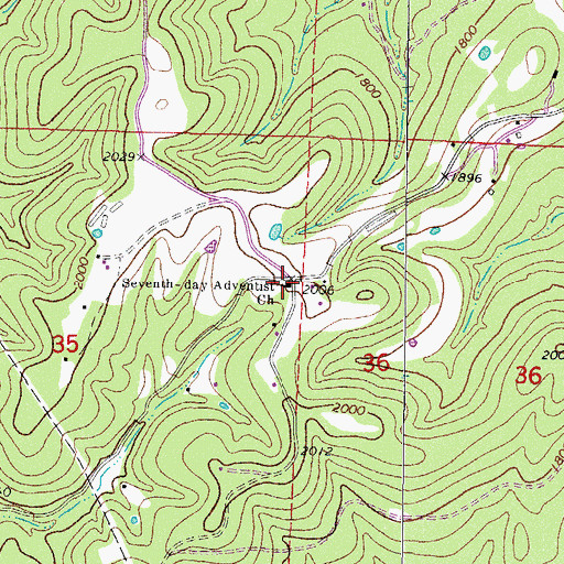 Topographic Map of Seventh Day Adventist Church, AR