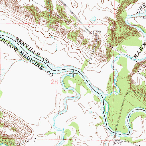Topographic Map of Yellow Medicine River, MN