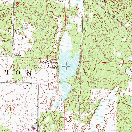Topographic Map of Youman Lake, MN