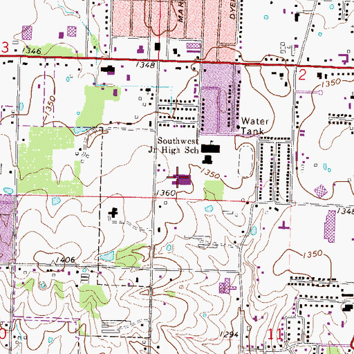 Topographic Map of Shiloh Christian School, AR