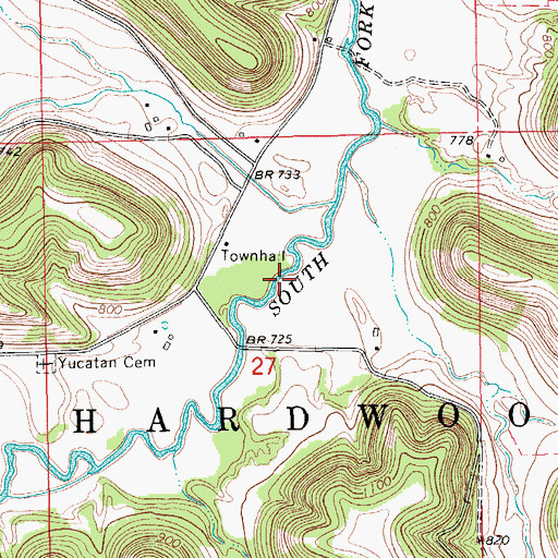Topographic Map of Yucatan Valley, MN