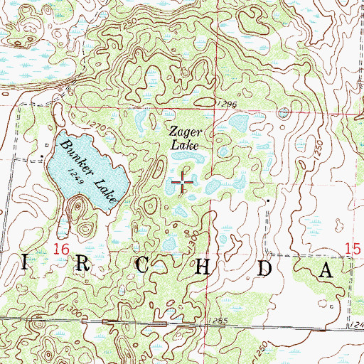 Topographic Map of Zager Lake, MN