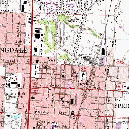 Topographic Map of Shiloh Church, AR